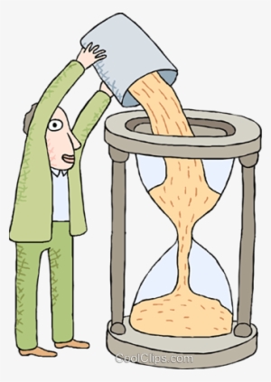 Man Pouring Sand Into An Hourglass Royalty Free Vector - Pouring Sand Into Hourglass
