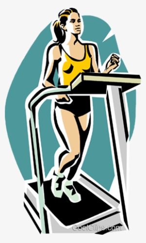 Woman Running On A Treadmill Royalty Free Vector Clip - Woman Working Out Art