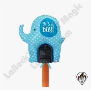 Welcome Home Baby - It's A Boy Blue Elephant Mailbox