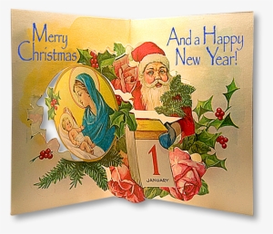 A 1950's Greek Pop-up Christmas Card A Free Download - Greek Christmas Greetings