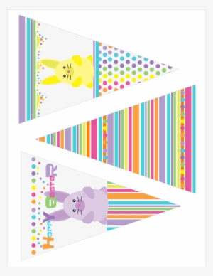 Bunny Stripe Banner - Easter Bunting Template