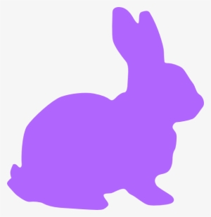 Purple Rabbit Clip Art - Rabbit Silhouette Png