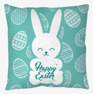 Silhouette Rabbit Sitting Happy Easter Egg Background - Easter