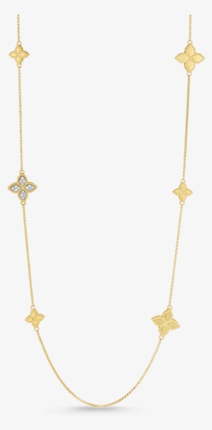 Princess Flower Station Diamond Necklace - Necklace