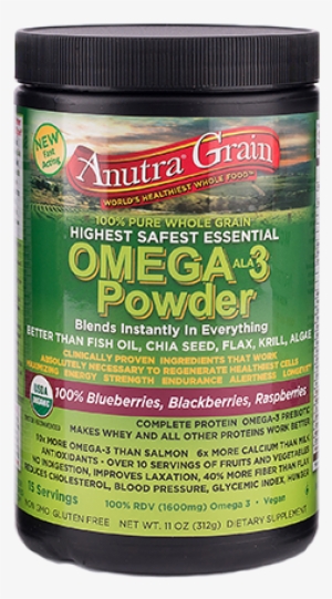 Anutra Grain Omega 3 Powder Mixed Blueberries Blackberries - Anutra Grain Omega-3 Powder Original