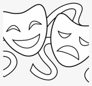 Theater Masks Clipart Clip Art Drama Masks Theater - Theatre Mask Drawing