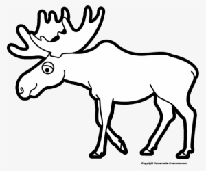 Cute Moose Clipart Black And White - Black And White Clip Art Moose
