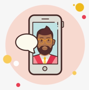 Business Man With Beard Messaging Icon - Message