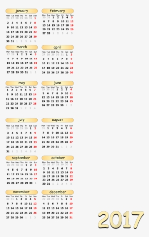2017 Calendar Template Image Png Images - Png Transparent 2017 Calendar