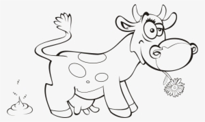 Medium Image - Outline Cartoon Cow Png