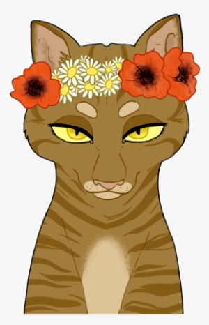 Flower Crown Cat Drawn - Warrior Cat With Flower Crown