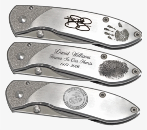 Personalized Pocket Knife - Fingerprint Memorial Jewelry: Stainless Steel Pocket