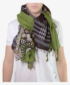 Green Black Keffiyeh - Keffiyeh