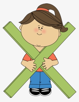 Kid Standing Behind Math Multiplication Symbol - Multiplication Symbol Clip Art