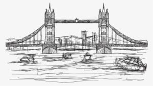 Drawn Statue Of Liberty Tower Bridge - Illustration Of Tower Bridge