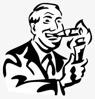 Hombre Encendiendo Un Cigarro Con El Dinero Libres - Cigar Stencil