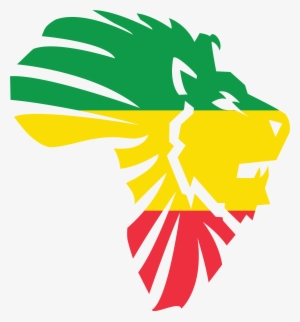 lion of africa - red black green lion