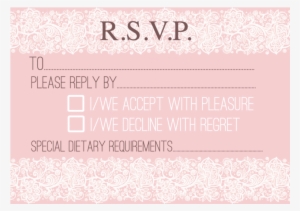Rsvp Cards Design 3 Pink Lace Template - Design