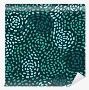 Abstract Mosaic Blue Swirls Seamless Pattern, Vector - Circle
