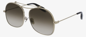 Am0088s - Alexander Mcqueen Am0088s Metal Sunglasses, Gold With