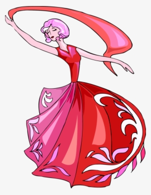 Flamenco Red Dress Dancer Drawing