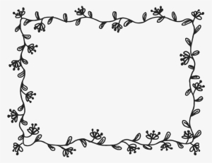 Floral Rectangle Rubber Stamp - Rectangle Floral Border Black And White