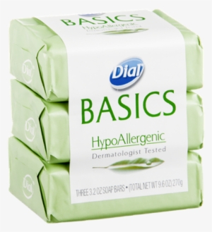Dial Basics Hypoallergenic Soap Bars - 3 Pack, 3.5