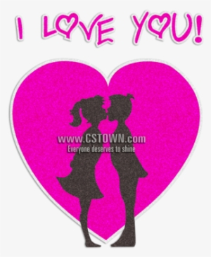 Bling Boy And Girl Falling In Love Glitter Pattern - Love You Templates
