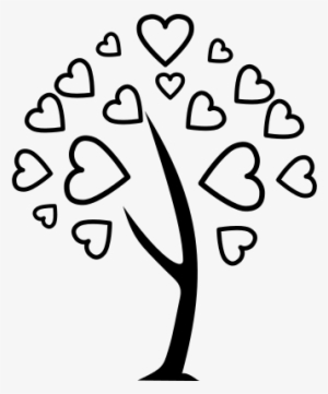 Tree Of Love With Heart Shaped Leaves Vector - Transparent Tree With Love
