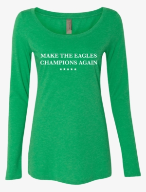 Make The Eagles Champions Again Ladies' Triblend Ls - Paw Universe Ladies' Scoop Neck Long Sleeve