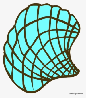 Seashell In Aqua Color Clip Art Image