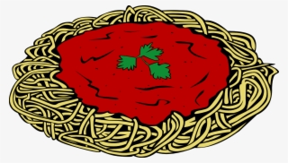 Spaghetti Spaghetti Sauce Pasta Italian Fo - Food Line Art Png