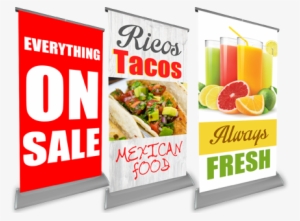 Retractable Banners Png Transparent - Roller Up Food Banner