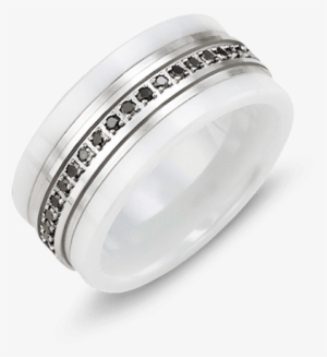 Women's Ceramic & Gold Wedding Ring - Tungsten Carbide
