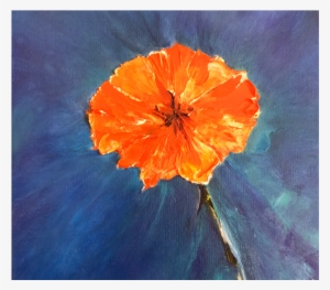 Beautiful Original Prickly Poppy Orange Flower Painting - Painting