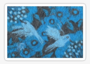 " The Hummingbirds, Tropical Birds, Blue & Gray Colors, - Kolibris, Blaue Vögel, Blumenmotiv, Faserkunst Lendenkissen