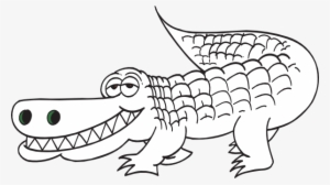 Svg Freeuse Alligator Outline Clip Art At Clker Com - Black And White Alligator Clipart Png