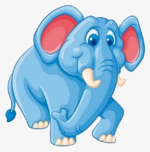 Elephant- - Blue Elephant Cartoon Png