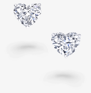 A Pair Of Classic Graff Heart Shape Diamond Stud Earrings - Blue & Pearl Cross Necklace