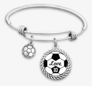 Soccer Love Personalized Number Charm Bracelet - Nice School Bus Bracelet