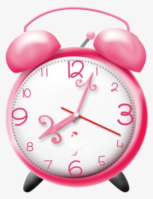 Clock Clipart Girly - Pink Clock Png