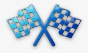Racing Blue Flag Clipart - Blue Checkered Flag Png