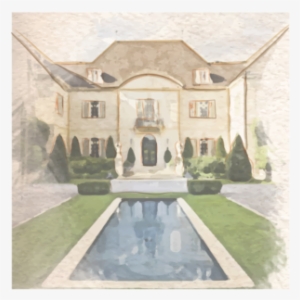 Hand-painted Watercolor Architectural Illustrations - Reflecting Pool