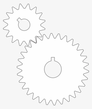 Gustavorezende Gears Black White Line Art 555px - Circle Gear Png