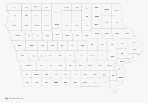 Iowa Counties Outline Map - Paper