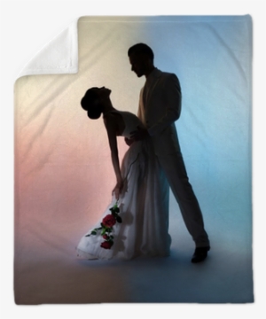 Wedding Couple Silhouette Groom And Bride On Colors - Bridegroom