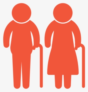 Elderly Couple Icon - Elderly Icon Red
