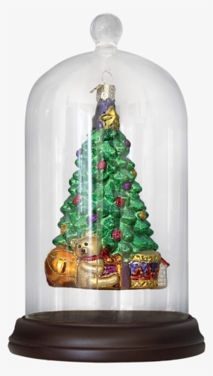 Glass Dome Ornament Cover With Wooden Base - Old World Christmas Glass Dome Ornament Display