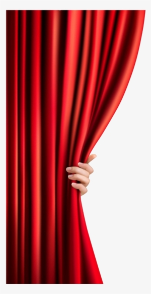 Female Hand Opening Curtain Png Image - Cortina De Teatro Png