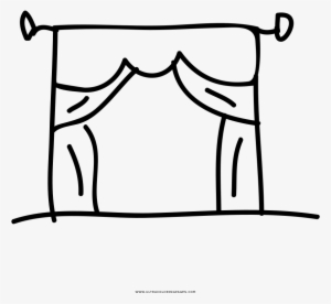 Theater Curtains Coloring Page - Line Art